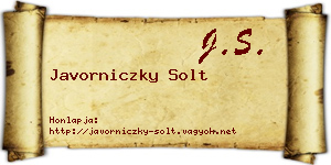 Javorniczky Solt névjegykártya